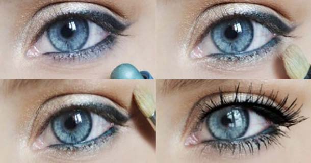 макияж для голубых глаз